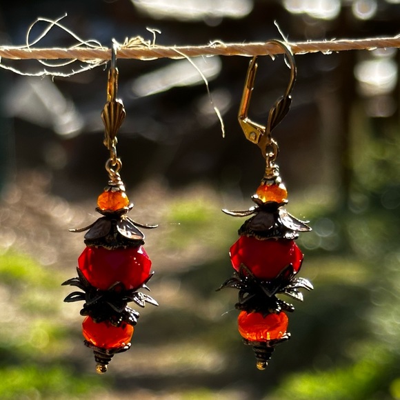 Hand Crafted Artisan Earrings, Forbidden Fruit~ Abraxas - Picture 4 of 8